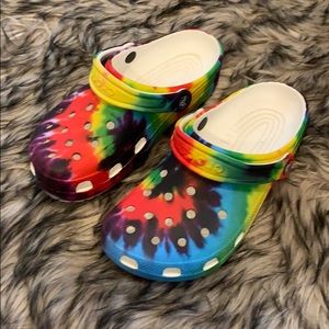Tie dye crocs